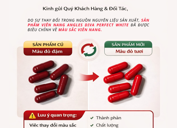 THÔNG BÁO VỀ VIỆC ĐIỀU CHỈNH MÀU SẮC SẢN PHẨM ABGLES DIVA PERFECT WHITE